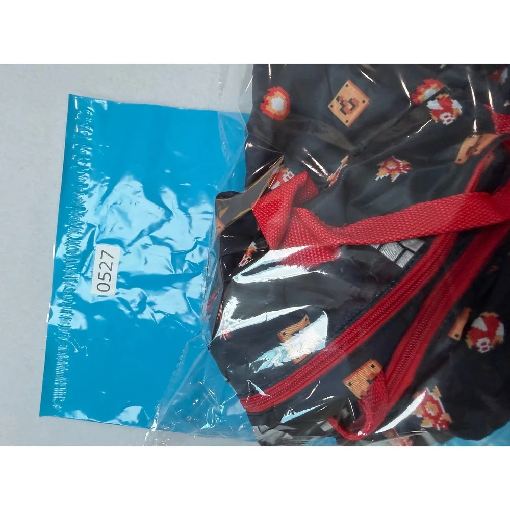 Nintendo Super Mario Bros CultureFly Pixel Art Duffle Bag Black Red Ripstop